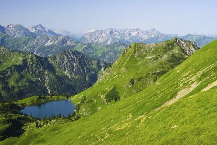 Framed Print : Panorama from Zeigersattel to Seealpsee