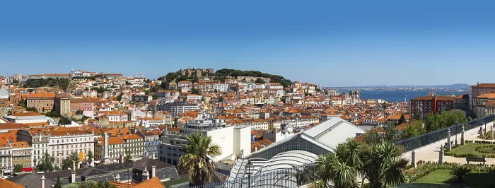 Framed Print : Panoramic aerial view of Lisbon