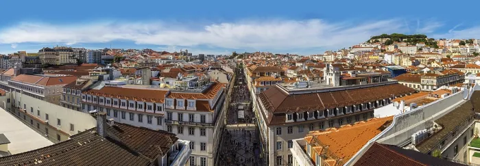 Framed Print : Panoramic aerial view of Lisbon