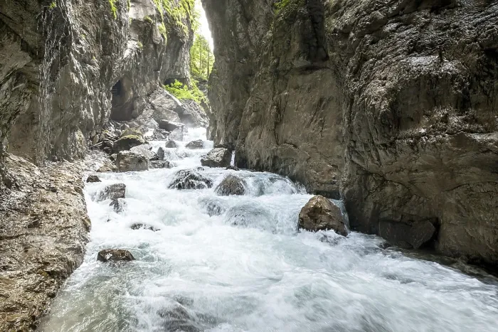 Framed Print : A panoramic image of the Partnachklamm in Bavaria Germany