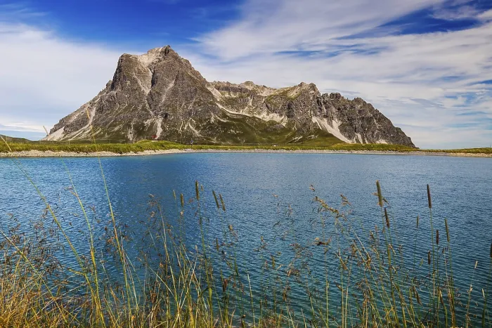 Framed Print : The panoramic lake on Saloberkopf with the GroBer Widderstein mountain in the background Framed Print : The panoramic lake on Saloberkopf with the GroBer Widderstein mountain in the background