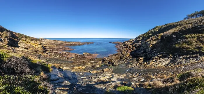 Framed Print : Panoramic view of the beautiful cove at low tide on Mount Jaizkibel next to San Sebastian Framed Print : Panoramic view of the beautiful cove at low tide on Mount Jaizkibel next to San Sebastian