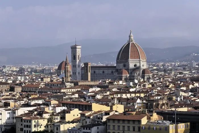 Framed Print : Panoramic view of the city with Cattedrale di S Framed Print : Panoramic view of the city with Cattedrale di S