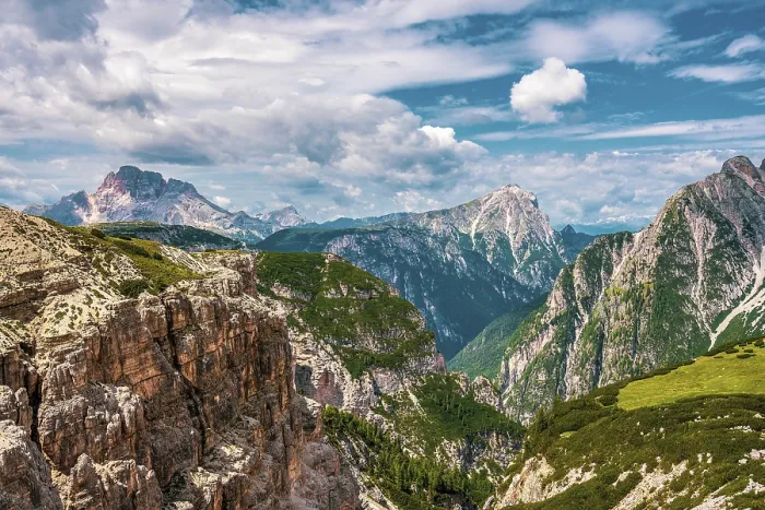 Framed Print : Panoramic view of the Dolomites, Italy, Europe