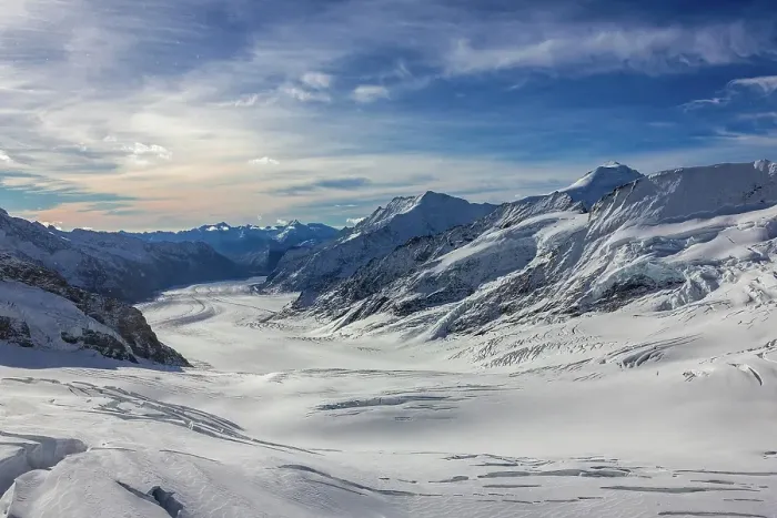 Framed Print : Panoramic view of the Great Aletsch Glacier, Switzerland, Europe
