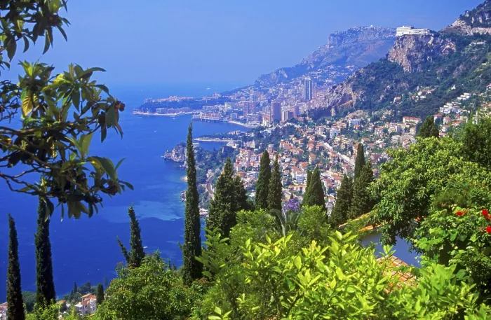 Framed Print : Panoramic view of Monaco, the Hotel Vistaro and Roquebrune-Cap-Martin