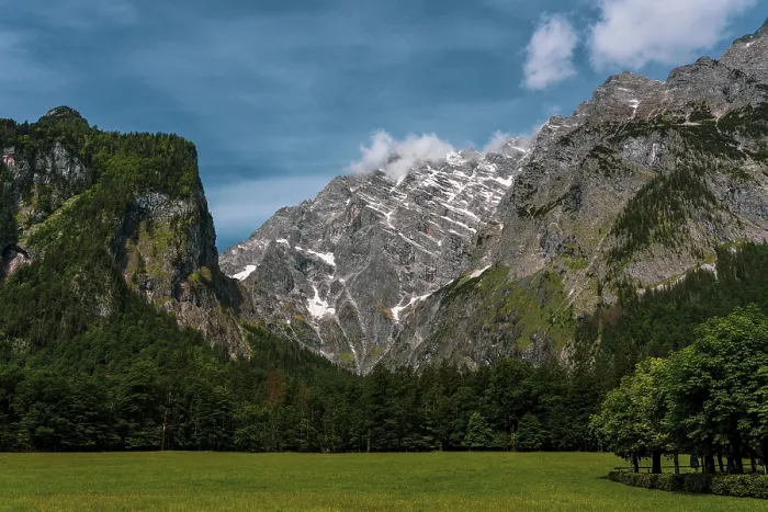 Framed Print : Panoramic view of the mountains in Berchtesgadener Land in Bavaria