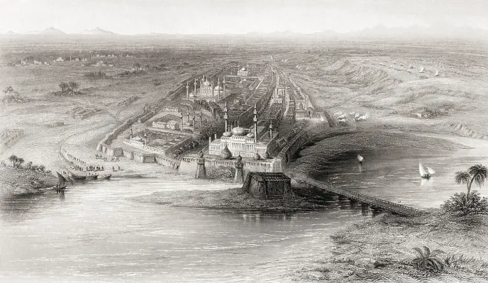 Framed Print : Panoramic view of New and Old Delhi, India, Asia