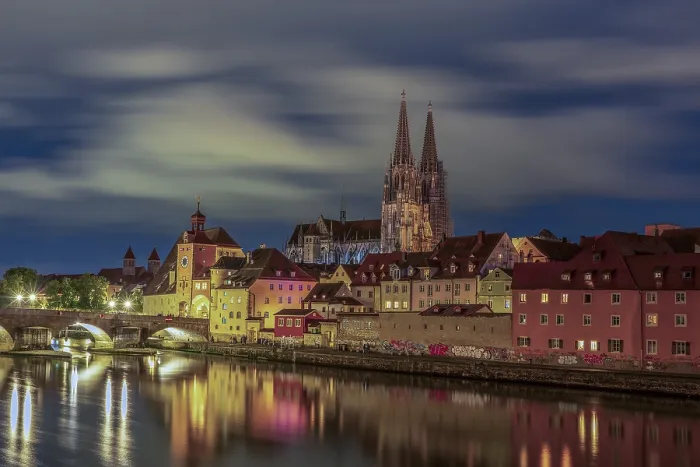 Framed Print : Panoramic view of Regensburg's old town on the Danube in Germany Panoramic view of Regensburg's old town Framed Print : Panoramic view of Regensburg's old town on the Danube in Germany Panoramic view of Regensburg's old town