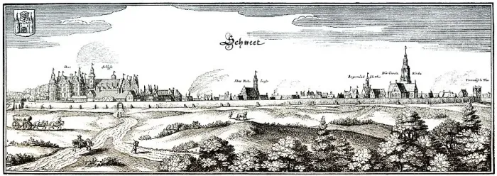 Framed Print : Panoramic view Schwedt  /  Oder, 17th century