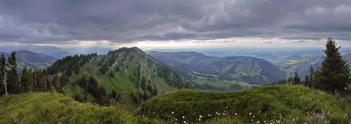Framed Print : Panoramic view from the Seelekopf to the Alpine foothills