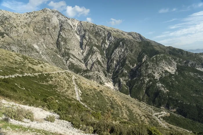 Framed Print : Panoramic view of serpentines in the mountains from the Llogara Pass Framed Print : Panoramic view of serpentines in the mountains from the Llogara Pass