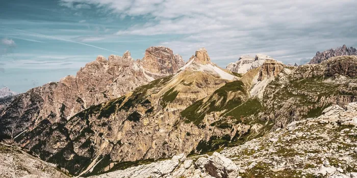 Framed Print : Panoramic view of the Sexten Dolomites in Italy