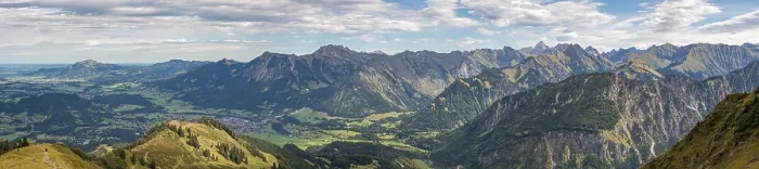 Framed Print : Panoramic view from the Sollerkopf over the Sollereck to Obersdorf Framed Print : Panoramic view from the Sollerkopf over the Sollereck to Obersdorf