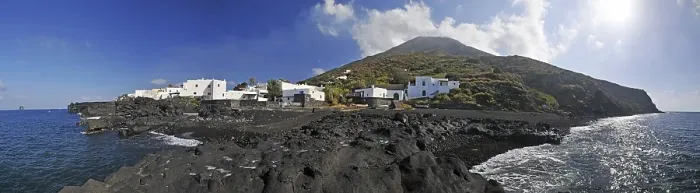 Framed Print : Panoramic view of Stromboli island Framed Print : Panoramic view of Stromboli island
