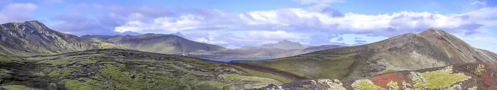 Framed Print : Panoramic view from Stutur volcano to Froststaoavatn