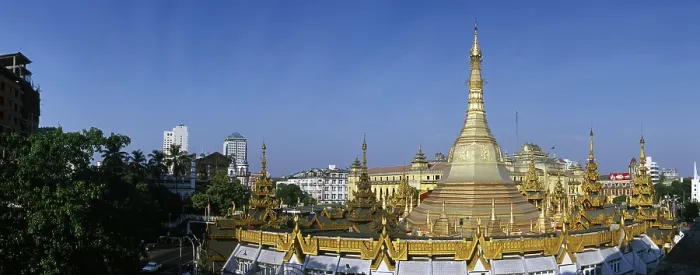 Framed Print : Panoramic view, Sule pagoda, Chedi Framed Print : Panoramic view, Sule pagoda, Chedi