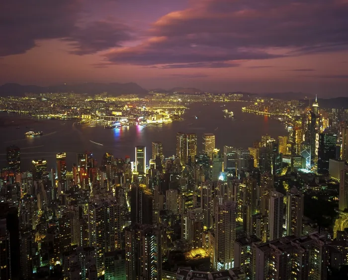 Framed Print : Panoramic view from Victoria Peak over Central