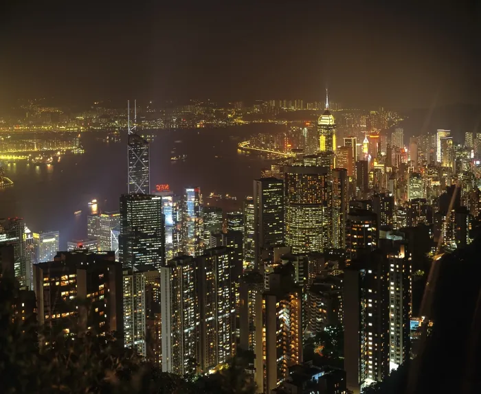 Framed Print : Panoramic view from Victoria Peak over Central Framed Print : Panoramic view from Victoria Peak over Central