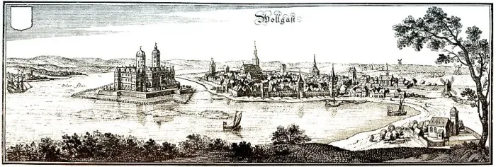 Framed Print : Panoramic view of Wolgast, Mecklenburg Western Pomerania
