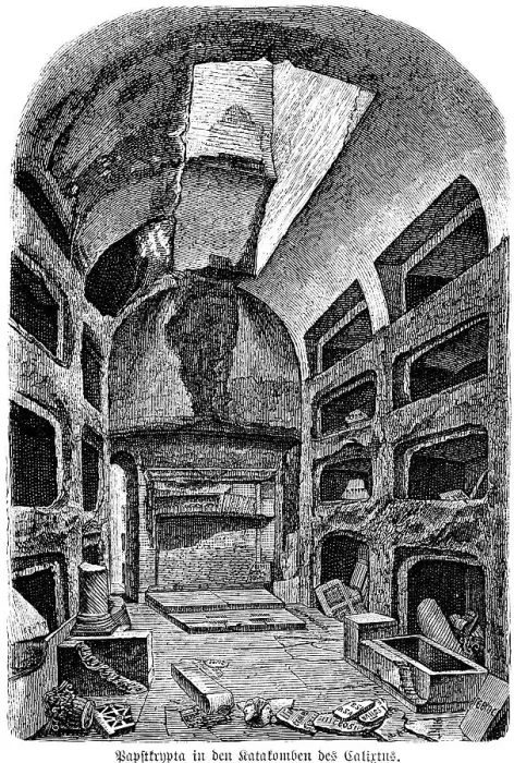 Framed Print : Papal crypt in the catacombs of Calixtus Theodotus Framed Print : Papal crypt in the catacombs of Calixtus Theodotus