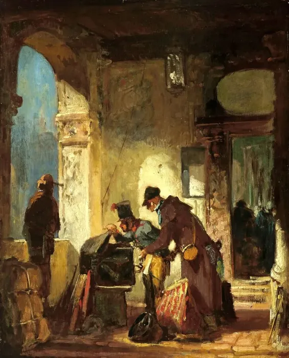Framed Print : Papal Customs Revision, Painting by Carl Spitzweg