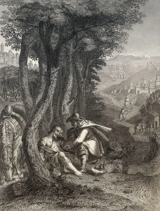 Framed Print : Parable of the Good Samaritan, New Testament