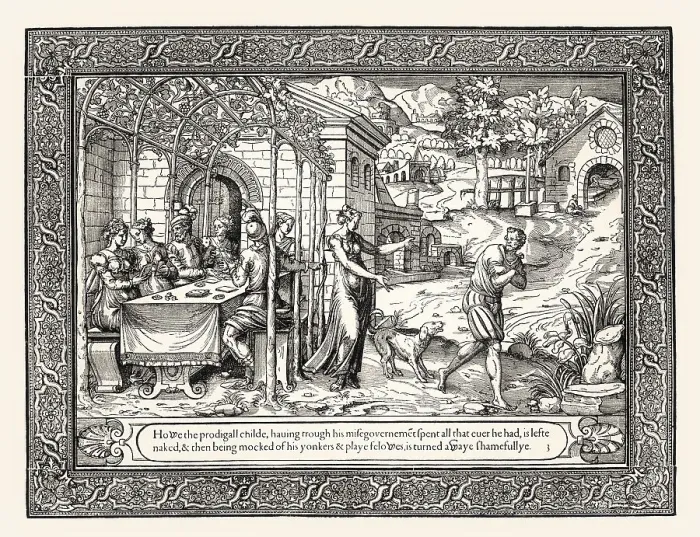 Framed Print : The Parable of the Lost Son, english pictures-bible Framed Print : The Parable of the Lost Son, english pictures-bible