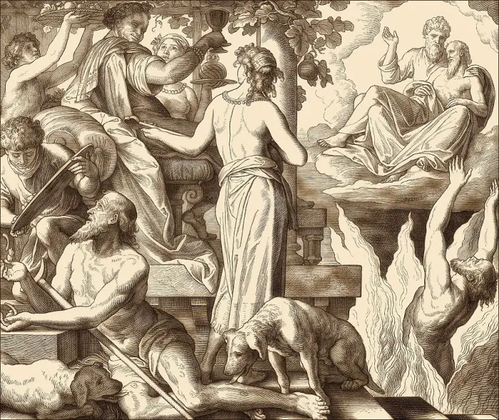 Framed Print : The parable of the rich man and Lazarus