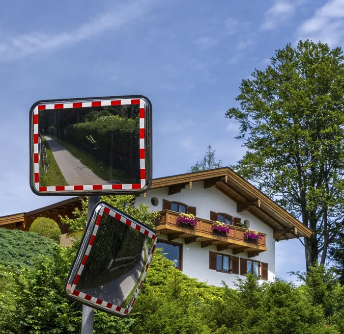 Framed Print : Parabolic reflector on a driveway
