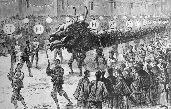 Framed Print : Parade of the Great Dragon in Hong Kong