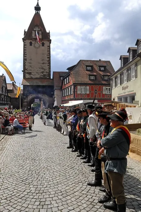 Framed Print : Parading off the guard of the Civic Guard Association at a festival in Gengenbach Framed Print : Parading off the guard of the Civic Guard Association at a festival in Gengenbach