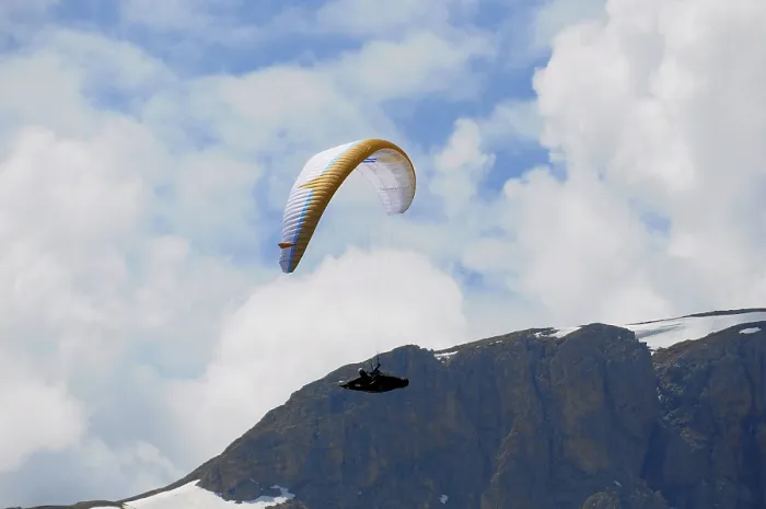Framed Print : Paragliders in the sky