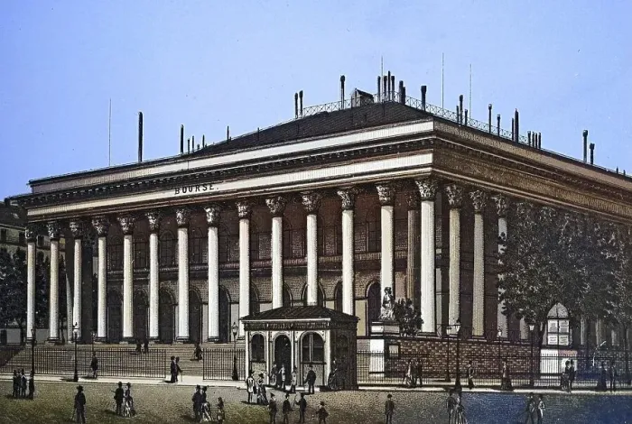 Framed Print : Paris, Palais de la Bourse, Historical copperplate