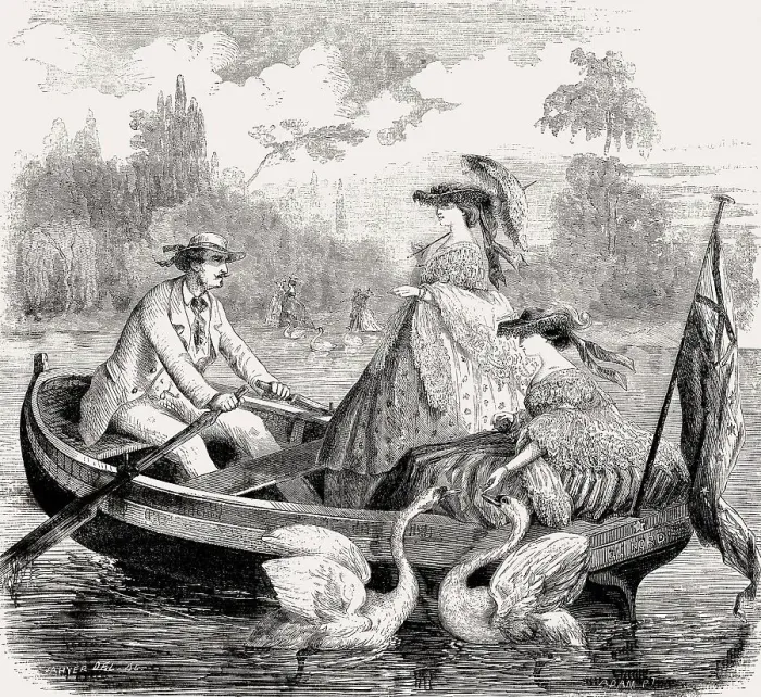 Framed Print : Parisian fashion, 1857