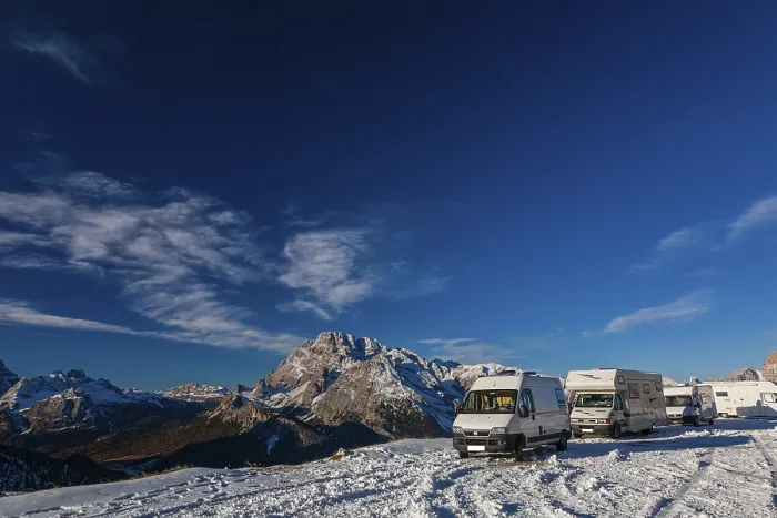 Framed Print : Parking lot for Campers on 2300 m s