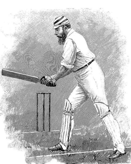 Framed Print : Parrying a ball, English cricket player