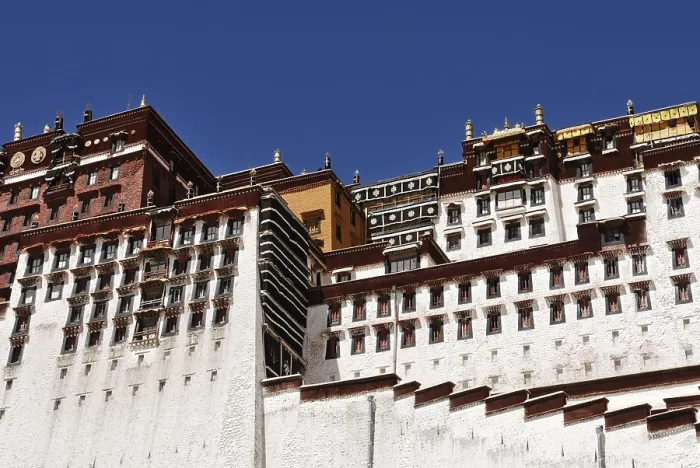 Framed Print : Partial view, stairway Potala Palace