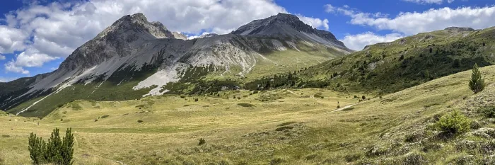 Framed Print : Pass da Costainas with Piz Starlex and Piz Murtera with mountain basin Foppa da Tamangur Framed Print : Pass da Costainas with Piz Starlex and Piz Murtera with mountain basin Foppa da Tamangur