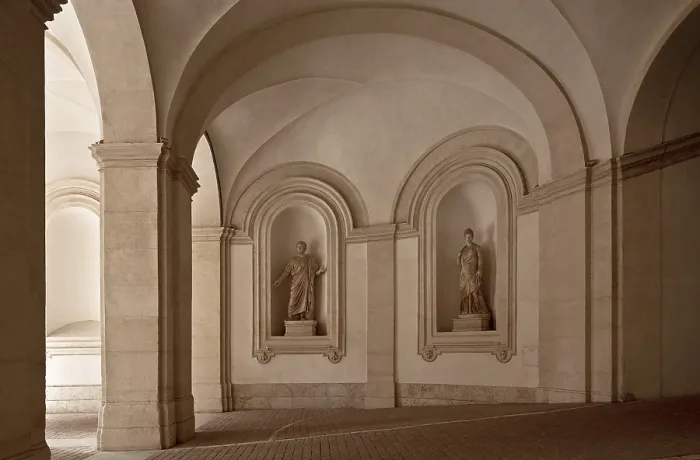 Framed Print : Passageway in the hall building, northern wall