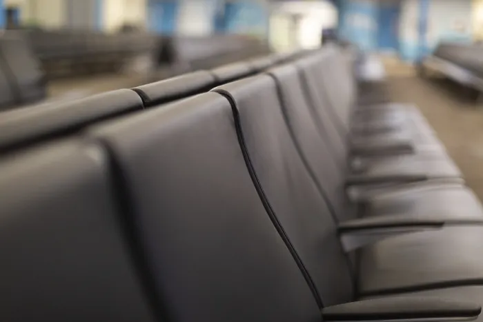 Framed Print : Passenger waiting lounge inside an international airport