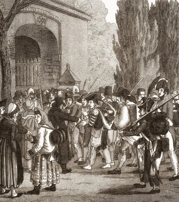 Framed Print : Passing of the Prussian prisoners