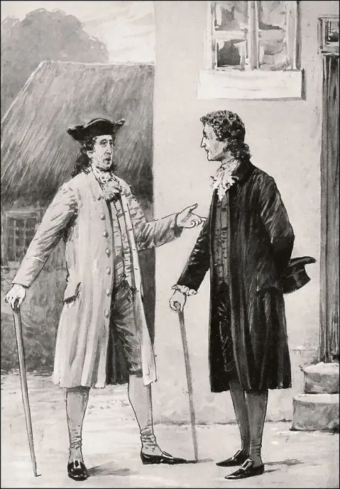 Framed Print : The pastor meets the judge, Hermann and Dorothea