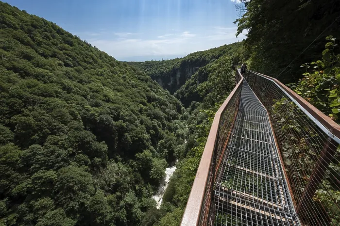 Framed Print : Path at height in Okatse canyon in Imereti region Framed Print : Path at height in Okatse canyon in Imereti region