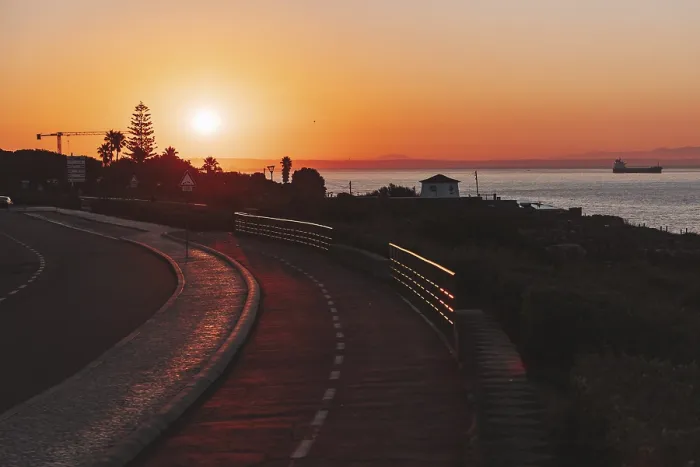 Framed Print : Path at sunset, coast, Portugal