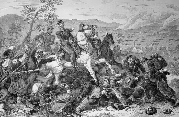 Framed Print : Patrice de Mac-Mahon on horseback in the Battle of Woerth Framed Print : Patrice de Mac-Mahon on horseback in the Battle of Woerth
