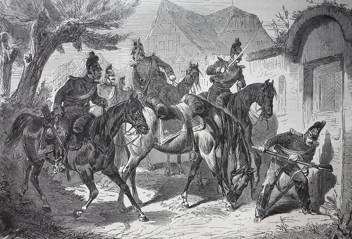 Framed Print : Patrol of Bavarian chevau-legers