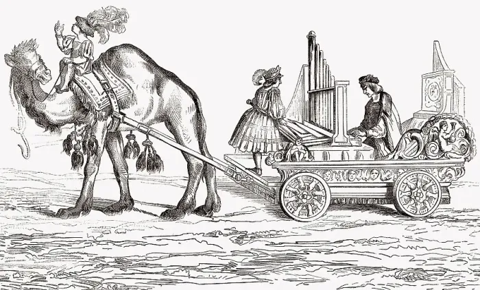 Framed Print : Paul Hofhaimer, 1459-1537, ein oesterreichischer Organist und Komponist auf einem Wagen mit Orgelpositiv Framed Print : Paul Hofhaimer, 1459-1537, ein oesterreichischer Organist und Komponist auf einem Wagen mit Orgelpositiv