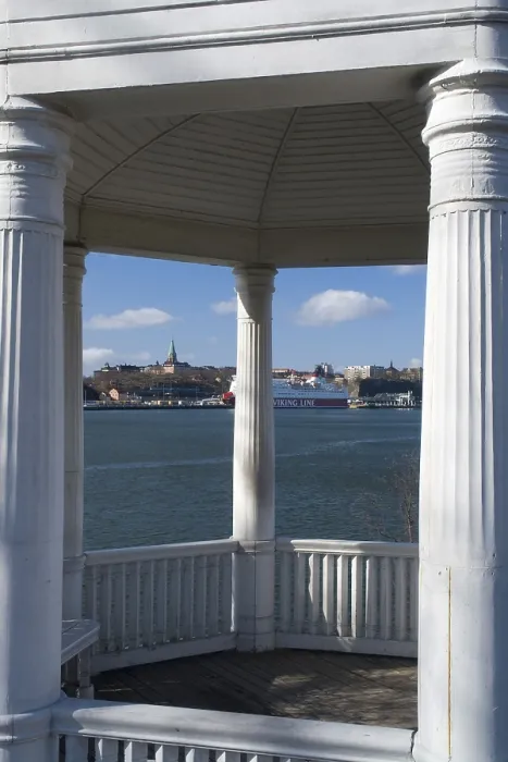 Framed Print : Pavilion, Baltic Sea, view of Sodermalm district