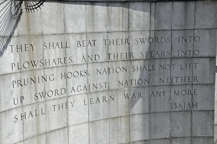 Framed Print : Peace memorial, swords to ploughshares Framed Print : Peace memorial, swords to ploughshares